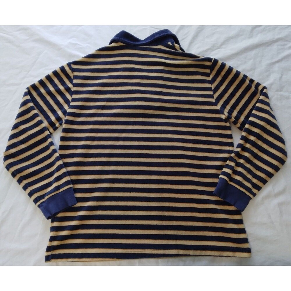 Vtg 60s 70s Mens Large Shirt Terry Cloth Striped Navy Disco Skate Surf JCPenney - Picture 7 of 11